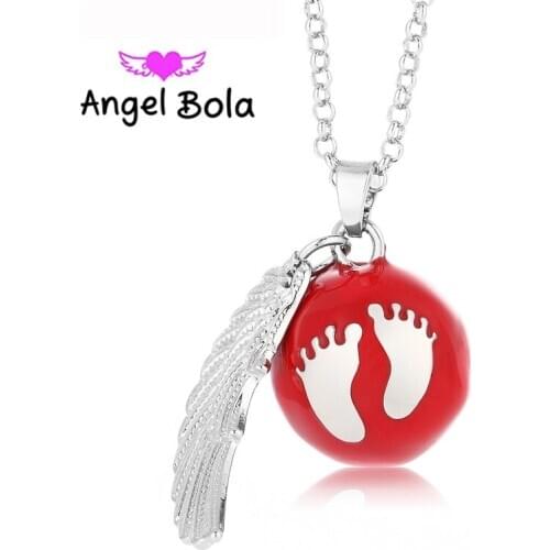 Cute Foot Ball DIY Wing Jewelry 10Pcs Wholesale Engelsrufer Harmony Chime Cage Sound Pendant Angel Bola Necklace L082