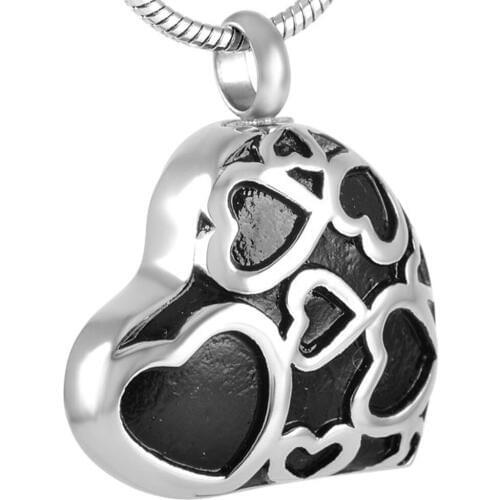 MJD8352 Discount !!! Big Sale 50% Off Heart Urn Pendant Stainless Steel Love Cremation Necklace (pendant only)