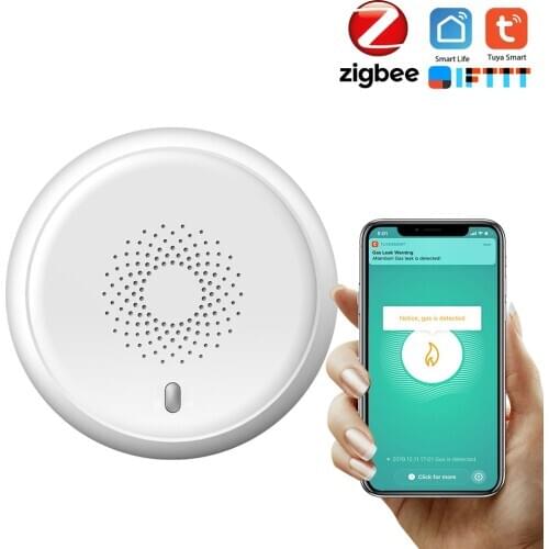 Tuya APP Remote Control Smart Home Mini ZigBee Gas Detector Household Combustible Gas Natural CH4 Leak Detector Gas Leak Tester