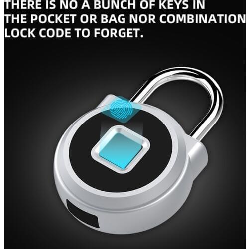 Smart Electronic PadLock Lock Keyless Rechargeable Door Padlocks Portable Anti-Theft Fingerprint Lock for Bag Drawer Suitcase
