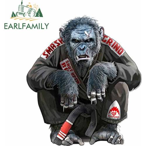 EARLFAMILY 13cm x 11.3cm for The Gentle Art of Jiu Jitsu Chimp Vinyl Car Stickers SUV Fine Window Decal Custom Printing Decor