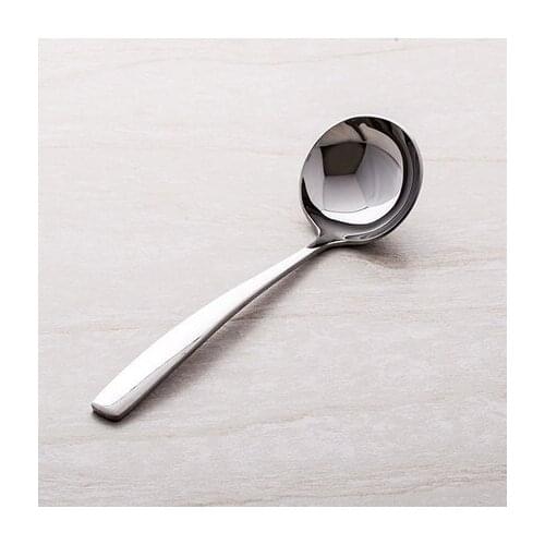 High Quality Brief Home kitchen accessories tableware stainless steel spoons cute round spoon dinner spoon large soup soopn