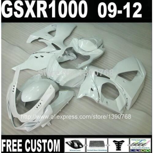 High quality Injection fairing kit for SUZUKI GSXR1000 2009 2010 2011 2012 K9 GSXR 1000 09-12 all glossy white fairing set XX7
