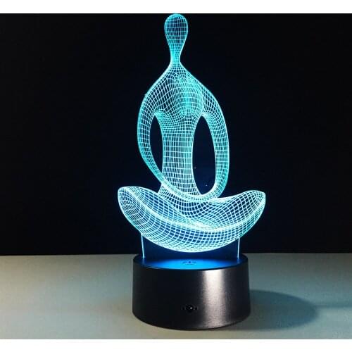 Colorful remote Touch Creative LED Indian Yoga cartoon characters 3D Lamp Action figures The best gifts for chlidren Y84