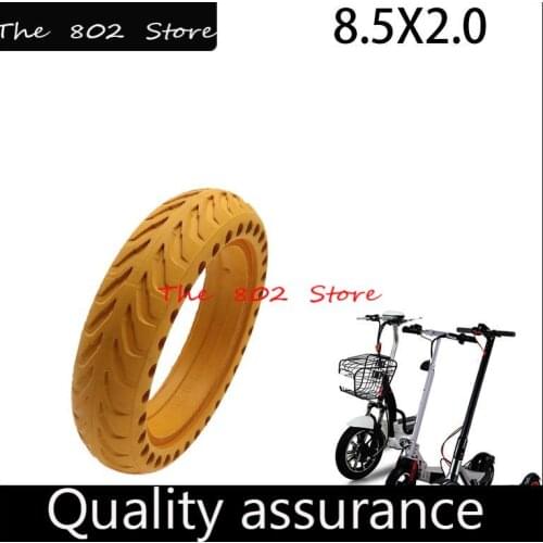 8.5x2.0 Honeycomb Tire Yellow Rubber Damping Anti-Slip Wear-Resistant Anti-Puncture Tyre for Xiaomi Mijia M365 Electric Scooter