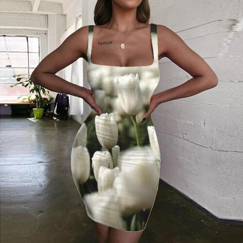 Giyu Brand Flowers Dress Women Beautiful Sundress Plant Halter Sleeveless Harajuku Ladies Dresses Womens Clothing Mini Evening