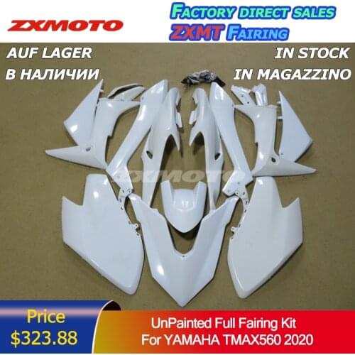 ZXMOTO Unpainted White Bodywork Full Fairing Kit ABS Plastic Fit For T-Max 560 2020 TMAX New Arrival Motorcycle Accessories ZXMT