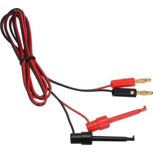 1 Pair Mayitr Test Hook Clip Lead Cable to 4mm Gold Plated Banana Plug For Multimeter Tools