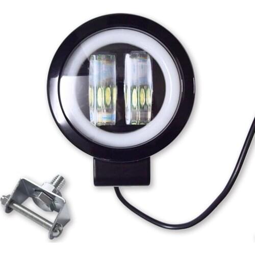 1pcs car LED work light Headlight 20W 2LED super Bright Square Spotlight 6000K fog light angel eye round work light led for 12V