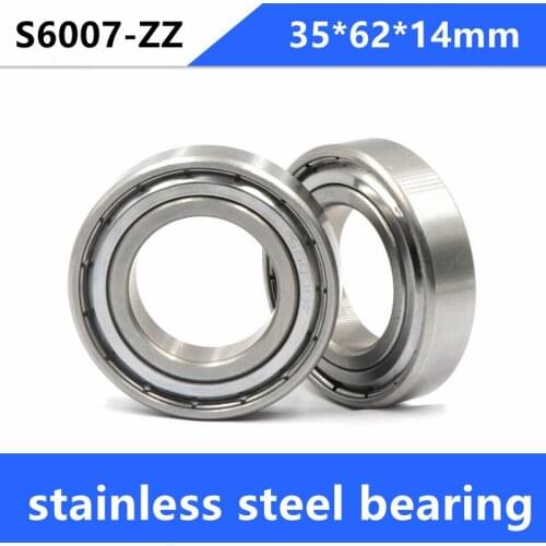 10pcs/lot ABEC-3 S6007ZZ stainless steel 440C deep groove ball bearing 6007 S6007 -2Z 35*62*14 mm