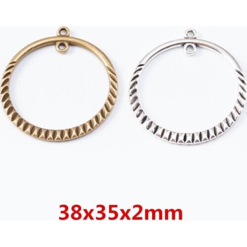 20 pieces of retro metal zinc alloy Double pendant round pendant pendant for DIY handmade jewelry necklace making 6965