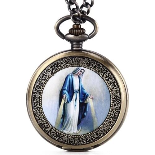 2020 Retro Classic Gods Son Jesus Influence the People Pocket Watch FOB Chain Christian Catholicism Religious Faith Men Gifts