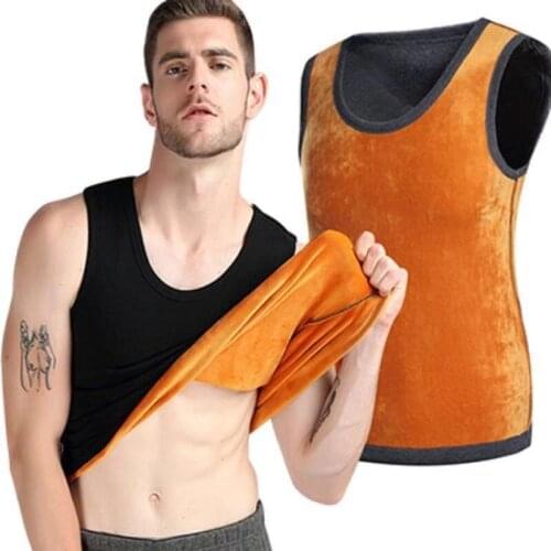 2021 Winter Men Thermal Undershirt Soft Comfortable Warm Double-side Velvet Vest Thermo Tank Tops Underwear Plus Size M-XXXL