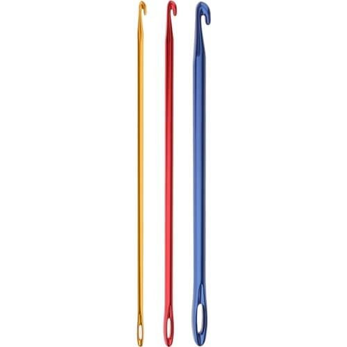 3Pcs 3 Colors Aluminum Crochet Hooks Needles Set 2.75mm 4mm 6mm