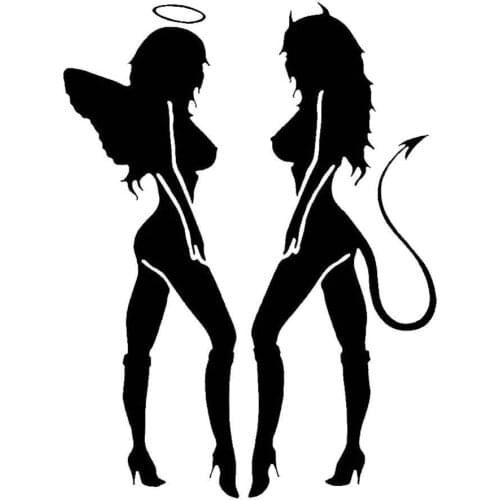 80%HOT Funny Angel Devil Reflective Car Motorcycle Vehicle Decals Sticker Decoration