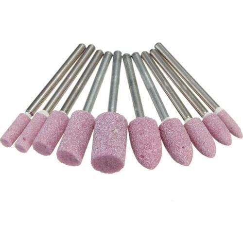 New 10Pcs 1/8 " Abrasive Polishing Mounted Stone Rotary Tool Grinding Wheel Red
