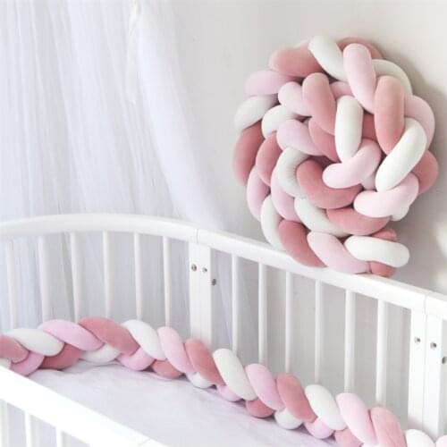 1M/2M/3M Baby Bed Bumper Infant Cradle Pillow Cushion Braid Knot Bumper Crib Bumper Protector Room Decor Tour De Lit Bebe Tresse