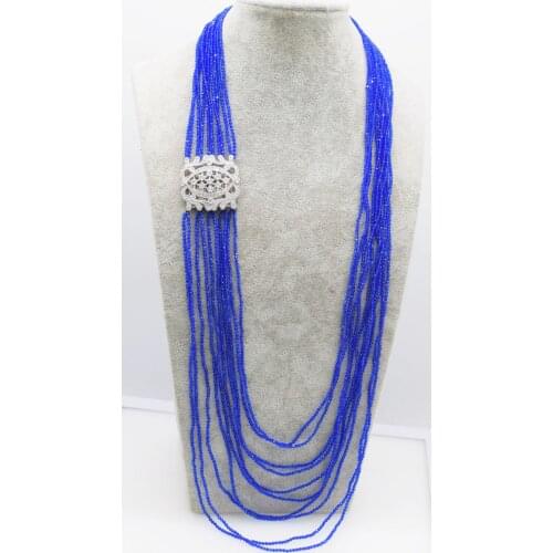 10rows blue spinel 2mm round faceted necklace 28-36inch wholesale beads nature FPPJ woman wedding 2019 amazing