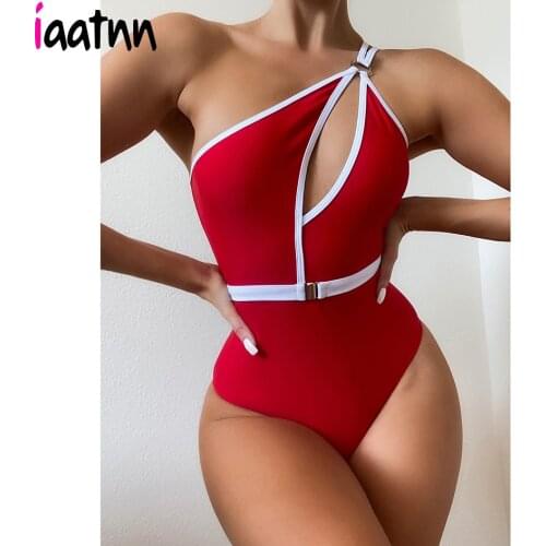 One Piece Swimsuit Women 2021 Push Up Swimwear Female One Shoulder Swimming for Bathing Suit Woman Beachwear Swim Wear Monokini