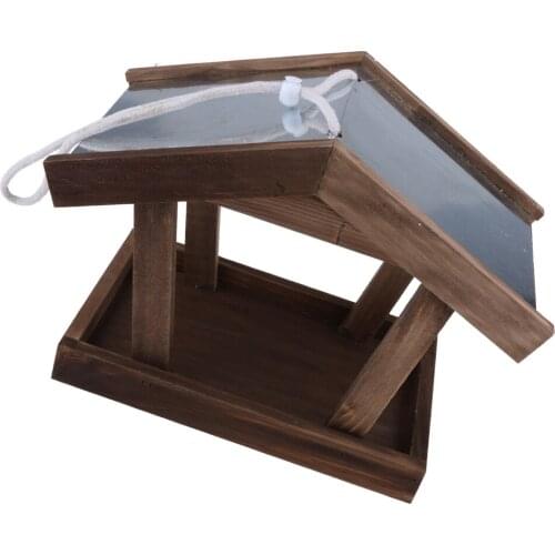 Ing Wooden Bird Feeder Waterproof Garden Decoration House Supplies