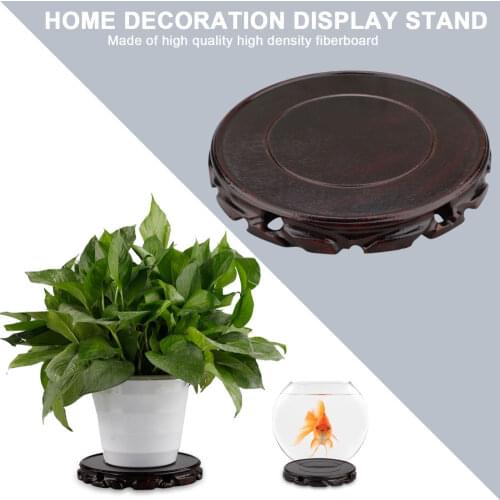 Display Shelf Wooden Tray For Home 2.5 Cm High 8-24cm Mahogany Flower Holder