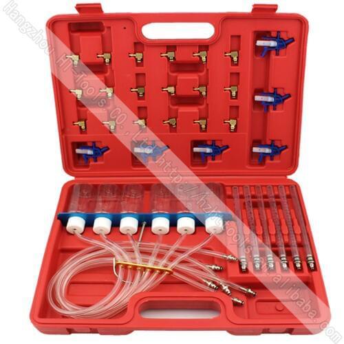Diesel Common Rail Injector Flow Meter With 24 Adaptors Fuel Line Test Tester /Diagnosis Tool Set 6 injectors tested together