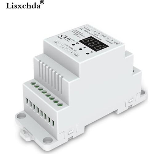 New DL DMX512 to 4CH 0-10V Decoder 0-10V LED Dimmer DMX512 Signal to 0-10V Signal RGB/RGBW controller 4 Channel Dimmer 12-24V