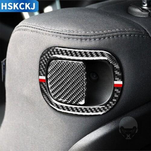 For Dodge Challenger 2015 Up Multicolor Carbon Fiber Stickers Seat Back 4PCS Decoration Styling Interior Car Accessories