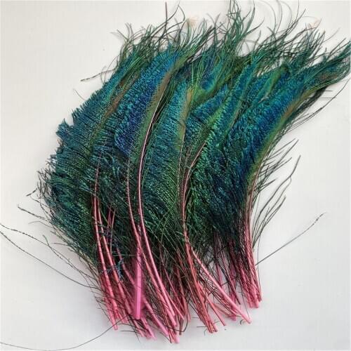 Factory 10pcs/lot Beautiful Pink Peacock Feathers 30-40cm Home Accessories Christmas Wedding Carnival DIY Plumas De Faisan