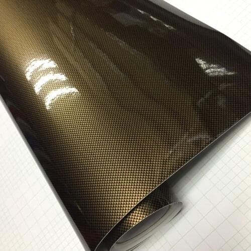 Gloss 2D Carbon Fiber Vinyl Film DIY Styling Black Silver Gold square Carbon Car Wrap Foil with Air Bubbles Release