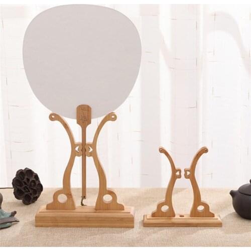 Chinese Hand Fan Stand Wood Sturdy Round Fan Display Base Decorative Stand Handy Fan Display Holder Round Hand Fan Storage Home