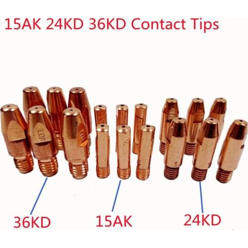 15AK 24KD 36KD Contact Tips Nozzles Holders Swan Neck MIG Torch/Gun Consumables for Euro Style MIG MAG Welding Torches