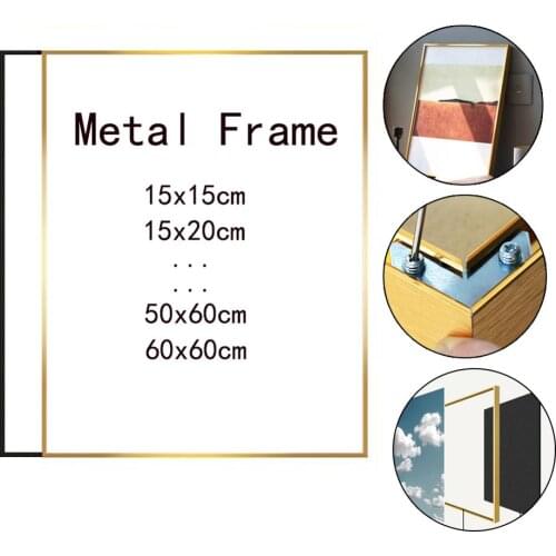 Metal Picture Frame For Wall Poster Frame Pictures Classic Aluminum Photo Frames For Wall Hanging Diamond Painting Frame