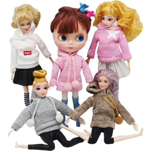 Fashion Doll Clothes Sweatshirt Coat For Barbies Doll Clothes Doll Outfits Pants Canvas Shoes 1/6 Blythes Dolls Accessories