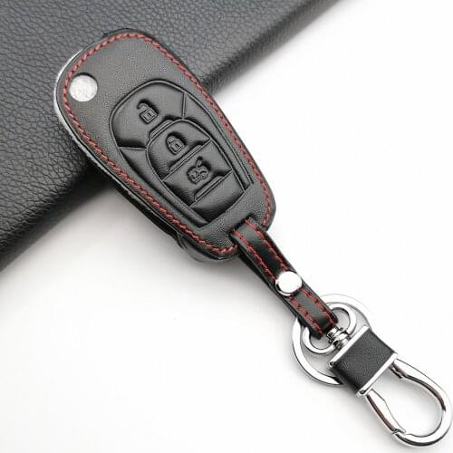Fashion Leather Car Key Cover Case Protection for Chevrolet Aveo Cruze 2014 2015 2016 2017 Car Syling