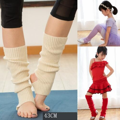 Girls Soft Ballet Dance Stock Ballet Latin Modern Dance Knitted Leg Warmers Women Winter Sport Sock With Hole Free Shipping