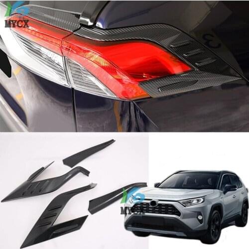 For Toyota Rav4 Rav 4 2019-2020 ABS Carbon Fiber Taillamp Cover Trim Rear Lamp Light Decoration Sticker Accessories Car Styling