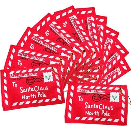 Non-Woven Christmas Envelope Christmas Tree Pendant Can Hold Candy Christmas Card Candy Bags Tree Christmas Party Decorations