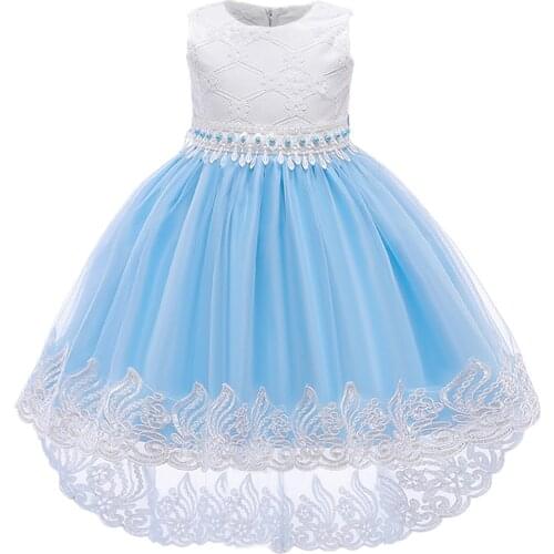 2020 New Children Dress Girls Hollow Flower Sleeveless Princess Tassel Beaded Puffy Tuxedo Catwalk Evening Dress For 5-10 Age