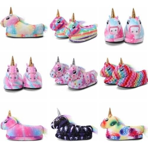 New Winter Flannel Soft Warm Unicorn Cartoon Onesie Pajamas Shoes Children Baby Kids Girls Slippers Blanket Slippers
