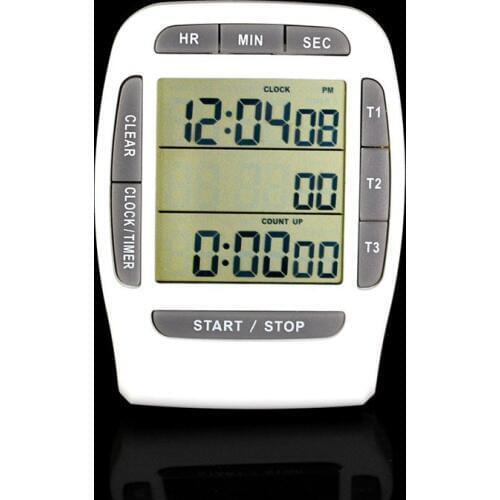 NEW fashion Cooking Timer Digital Kitchen Timer 3 Channel Timer with Stand Back Magnet White lin3776