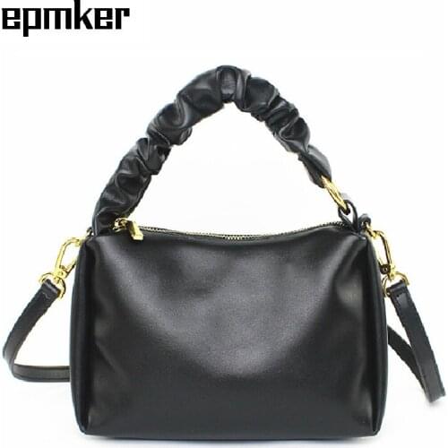 EPMKER Pleated Bags Fashionable Purses and Handbags Luxury Designer Handbags Genuine Leather Shoulder Bags Crossbody Bags