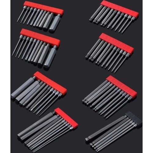 S2 Alloy Steel Hexagon Socket Ball Head and Flat Head Electric Screwdriver Bit Set Hand Tool Set