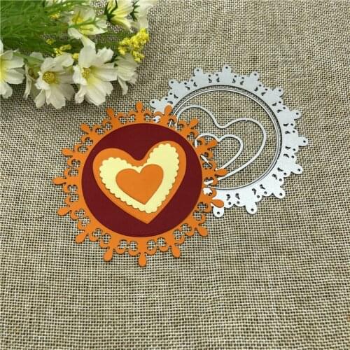 Round frame Metal Cutting die keychain shaker Heart Paper Key Chain Scrapbook Paper Craft Card Punch Art Knife Cutter