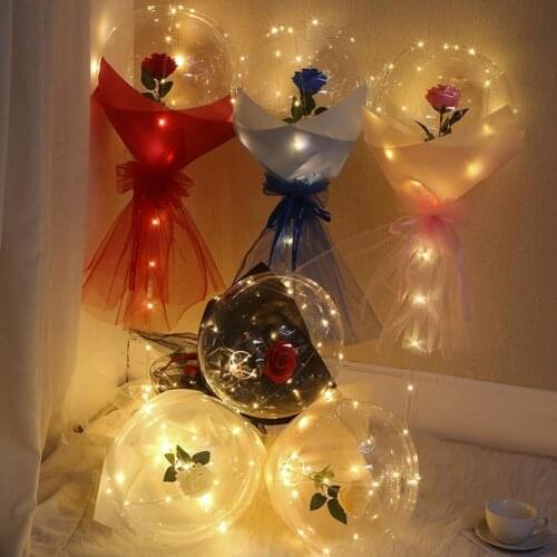 Widely Use Attractive Rose Glowing Balloon Luminous Bouquet Decor for Wedding