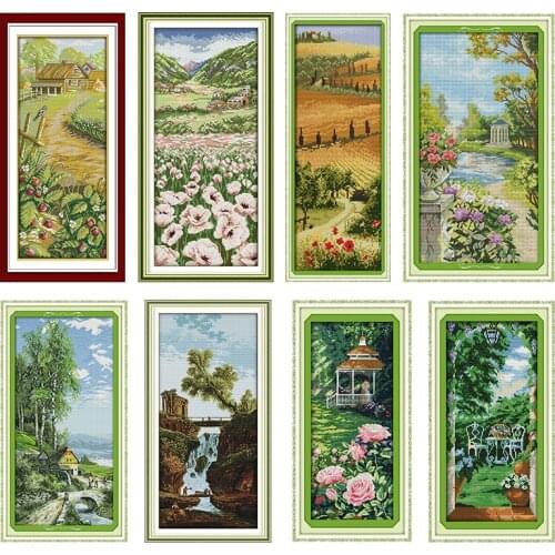 Stamped Embroidery Needlework Strawberry Farm Cross Stitch Kits DMC 11CT 14CT Print Counted Fabric Printing Craft Set Thread Set