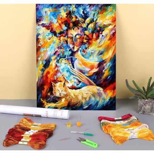 Glowing Music Printed Canvas 11CT Cross Stitch Set Embroidery DMC Threads Craft Hobby Painting Handicraft Design Counted Decor