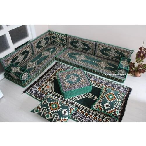 Outdoor Floor Seating, Arab Seat Oriental Patterns, Ottoman Table, Hookah Sofa, Carpet, Sofa, oriental pattern, Ottoman table