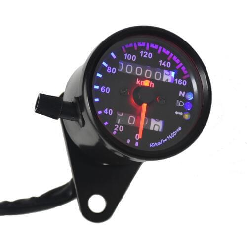 Universal Motorcycle Speedometer Odometer Gauge ATV Bike Scooter Backlit Dual Speed meter with LED Indicator DC 12V 0~160km/h
