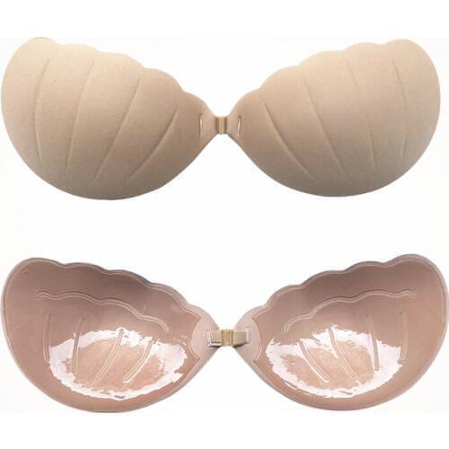 Women Self Adhesive Strapless Bandage Blackless Solid Bra Sticky Gel Silicone Push Up Womens Underwear Invisible Bra